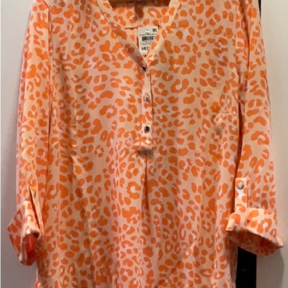 NWT JM Collection Top Cheetah Print